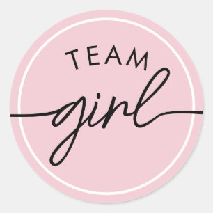 Team Girl Geschlechtsenthüllung Abstimmung Runder Aufkleber
