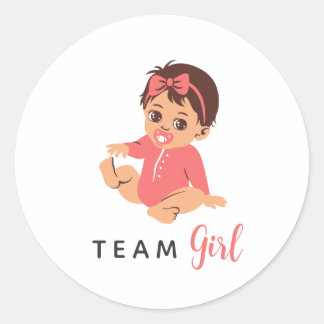 Team Girl Geschlechtsenthüllung Rosa Schnuller Bab Runder Aufkleber