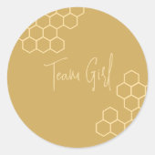 Team Girl Geschlechtsenthüllungs-Etikett Runder Aufkleber (Vorderseite)