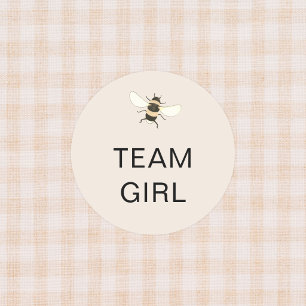 Team Girl Geschlechtsenthüllungsfeier-Abstimmungsb Runder Aufkleber