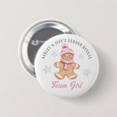 Team Girl Gingerbread Gender Reveal Party Button (Vorne & Hinten)
