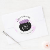 Team Girl Halloween Baby Brewing Gender Reveal Runder Aufkleber (Umschlag)
