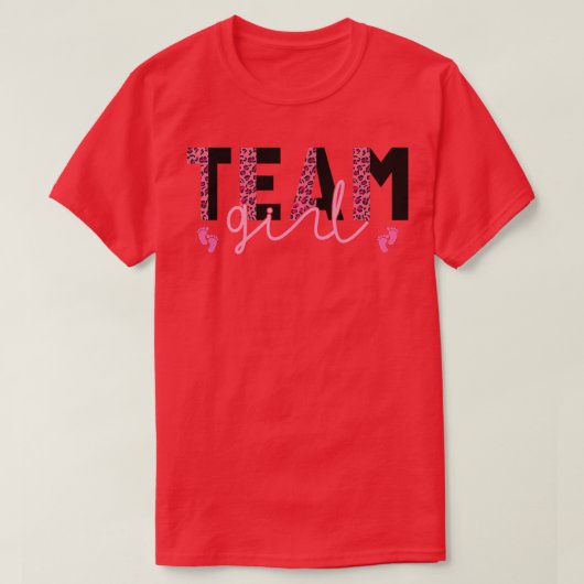 Team Girl Leopard drucken rosa oder blaue Gender-B T-Shirt (Design vorne)