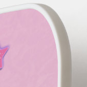 Team Girl mit Baby Rattle Gender Reveal Pickleball Schläger (Linke Seite)