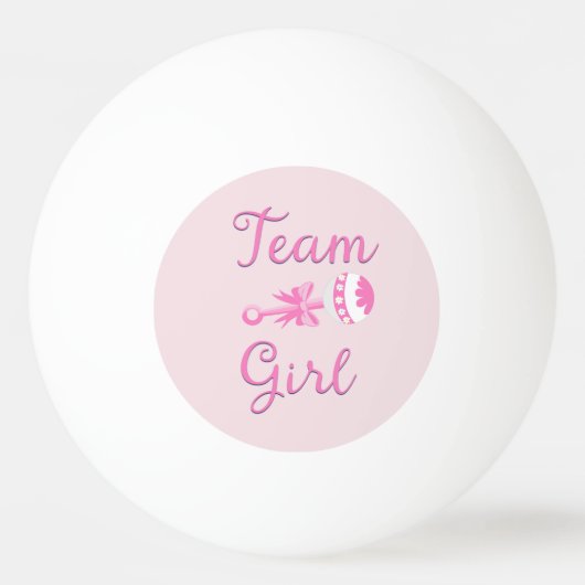 Team Girl mit Rattle Tischtennisball (Vorderseite)