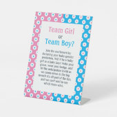 Team Girl oder Team Boy Polka-Dot Sockelschild (Vorderseite)
