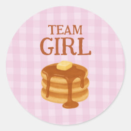Team Girl Pfannkuchen Brunch Thema Geschlecht Enth Runder Aufkleber