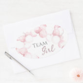 Team Girl Pink arc Watercolor Gender Reveal Ovaler Aufkleber (Umschlag)
