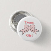 Team Girl Pink Bow Gender Reveal Button (Vorne & Hinten)