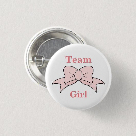 Team Girl Pink Bow Gender Reveal Button (Vorne & Hinten)