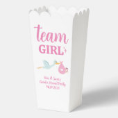 Team Girl Pink Gender Reveal Party Custom Popcorn Geschenkschachtel (Vorderseite)