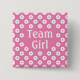 "Team Girl" Pink Polka Dot Geschlecht Vorhersage Button