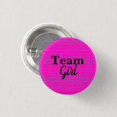 Team Girl Pink Polka Dots Baby Shower Button (Vorne & Hinten)