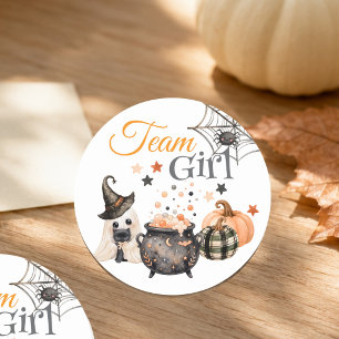 Team Girl Spooky Sweet Halloween Geschlecht Enthül Runder Aufkleber