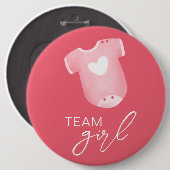 Team Girl trägt, was Baby wird raten pink weiß Button (Vorne & Hinten)