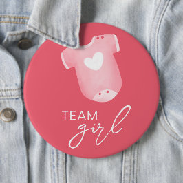 Team Girl trägt, was Baby wird raten pink weiß Button