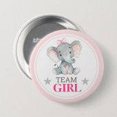 Team Girl Vote Gender Reveal Baby Shooter Sprinkle Button (Vorne & Hinten)