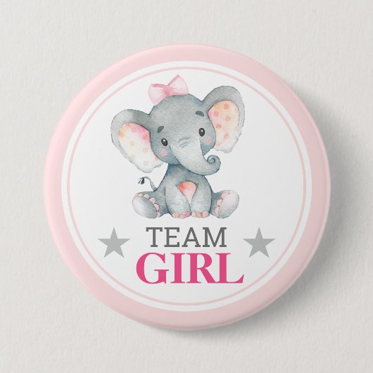 Team Girl Vote Gender Reveal Baby Shooter Sprinkle Button (Vorderseite)