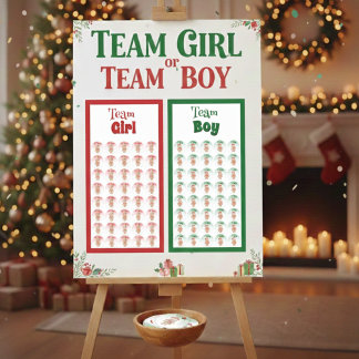 Team Girl: Weihnachts-Geschlechter-Enthüllungs-Auf Runder Aufkleber