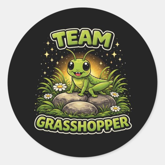 Team Grasshopper Runder Aufkleber (Vorderseite)