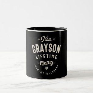 Team Grayson Lifetime Personalisiert Name Zweifarbige Tasse