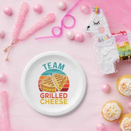 Team Grilled Cheese Funny Sandwich Lover Graphic Pappteller (Party)