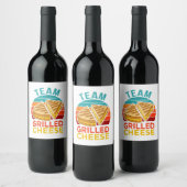 Team Grilled Cheese Funny Sandwich Lover Graphic Weinetikett (Flaschen)