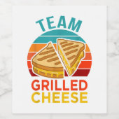 Team Grilled Cheese Funny Sandwich Lover Graphic Weinetikett (Einzelnes Label)