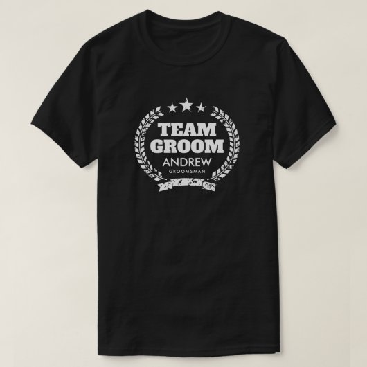 Team Groom Bachelor Party dunkles Shirt für Trauze (Design vorne)