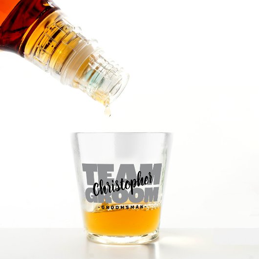 Team Groom Bachelor Party Trauzeuge Black Gray Schnapsglas