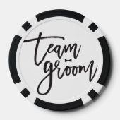 Team Groom Bold Calligraphy Bow Tie Bachelor Party Pokerchips (Rückseite)