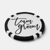 Team Groom Bold Calligraphy Bow Tie Bachelor Party Pokerchips (Einzeln)