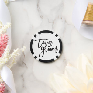 Team Groom Bold Calligraphy Fliege Junggesellenabs Pokerchips