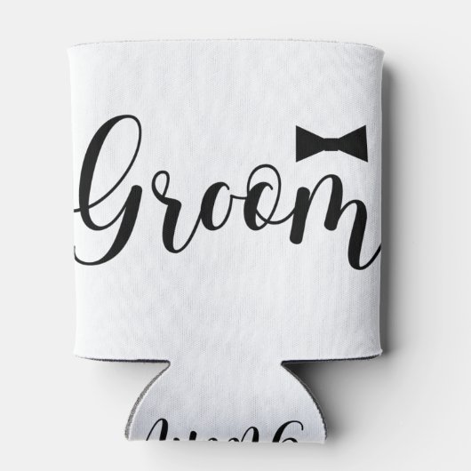 Team Groom-Bowtie, schwarz, Bachelor-Party Dosenkühler (Rückseite)