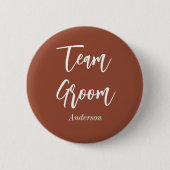 Team Groom Burnt Orange Terracotta Button (Vorderseite)