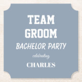 Team Groom Dusty Blue Junggesellenabschied Untersetzer (Vorderseite)