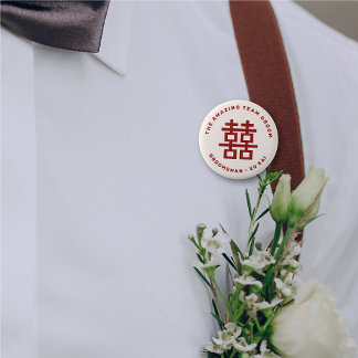 TEAM GROOM Einfache Double Happiness Chinesische H Button