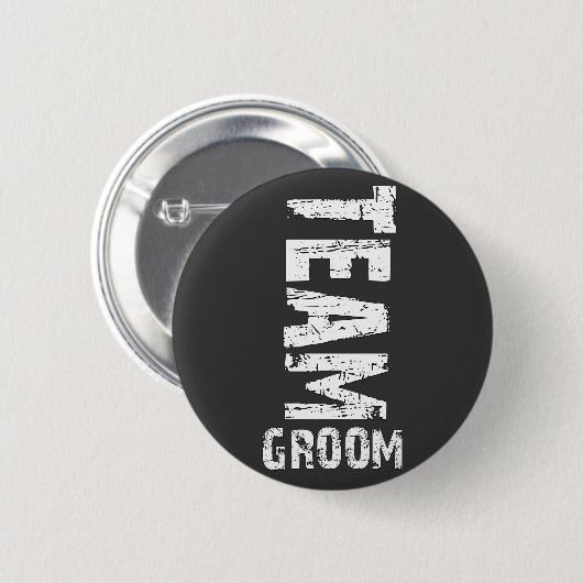 Team Groom Extra großer Grunge Text Button (Vorne & Hinten)