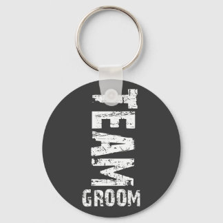 Team Groom Extra großer Grunge Text Schlüsselanhänger