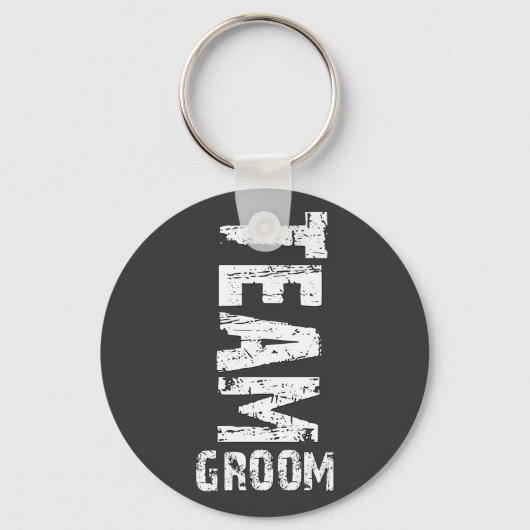 Team Groom Extra großer Grunge Text Schlüsselanhänger (Vorderseite)