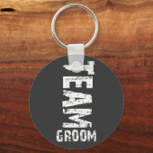 Team Groom Extra großer Grunge Text Schlüsselanhänger (Vorderseite)