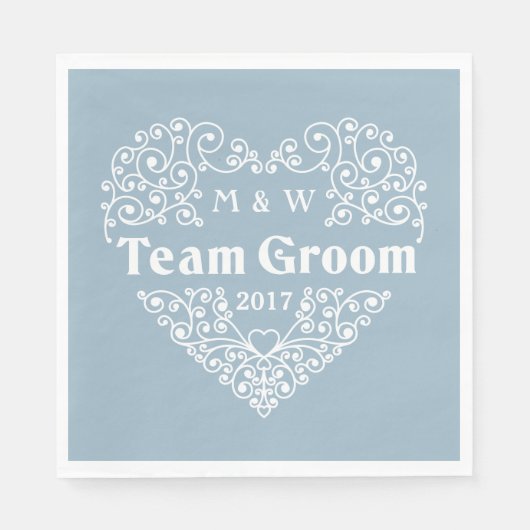 Team Groom kundenspezifische Monogramme und Papier Serviette (Vorderseite)