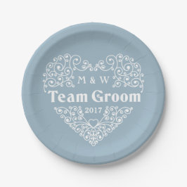 Team Groom kundenspezifische Monogramme und Teller