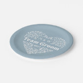 Team Groom kundenspezifische Monogramme und Teller (Schrägansicht)