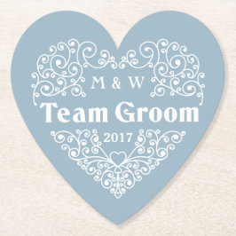 Team Groom kundenspezifische Monogramme und Unters Untersetzer