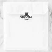 Team Groom mit Hut und Schnurrbart Runder Aufkleber (Tasche)