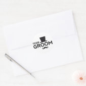 Team Groom mit Hut und Schnurrbart Runder Aufkleber (Umschlag)