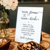 Team Groom oder Team Bridge Wedding Sign Fotoplatte