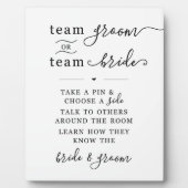 Team Groom oder Team Bridge Wedding Sign Fotoplatte (Vorderseite)