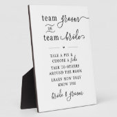 Team Groom oder Team Bridge Wedding Sign Fotoplatte (Seite)